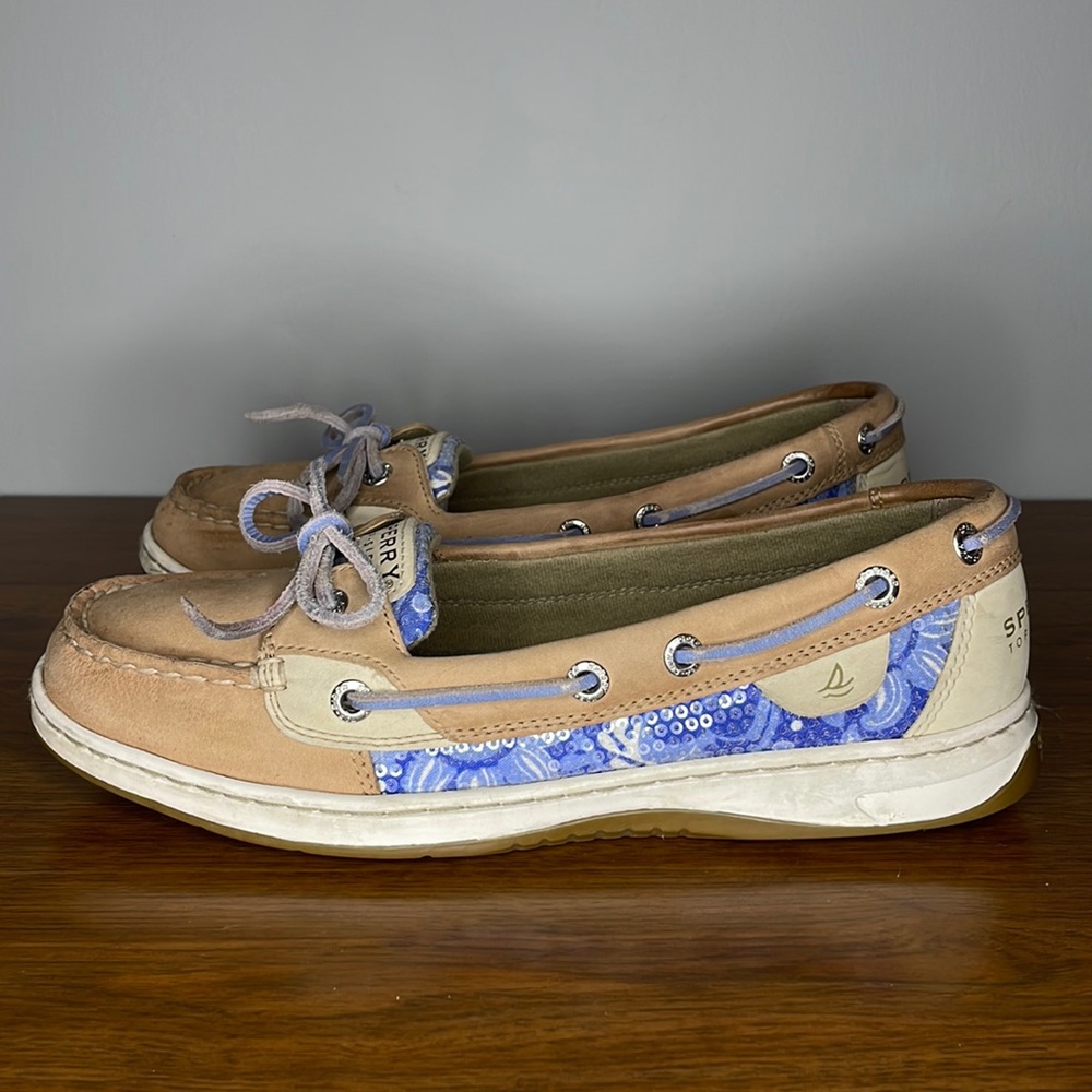 SPERRY TOP-SIDERS ANGELFISH 🐟 VARSITY BOAT SHOE in BLUE - Picture 3 of 11